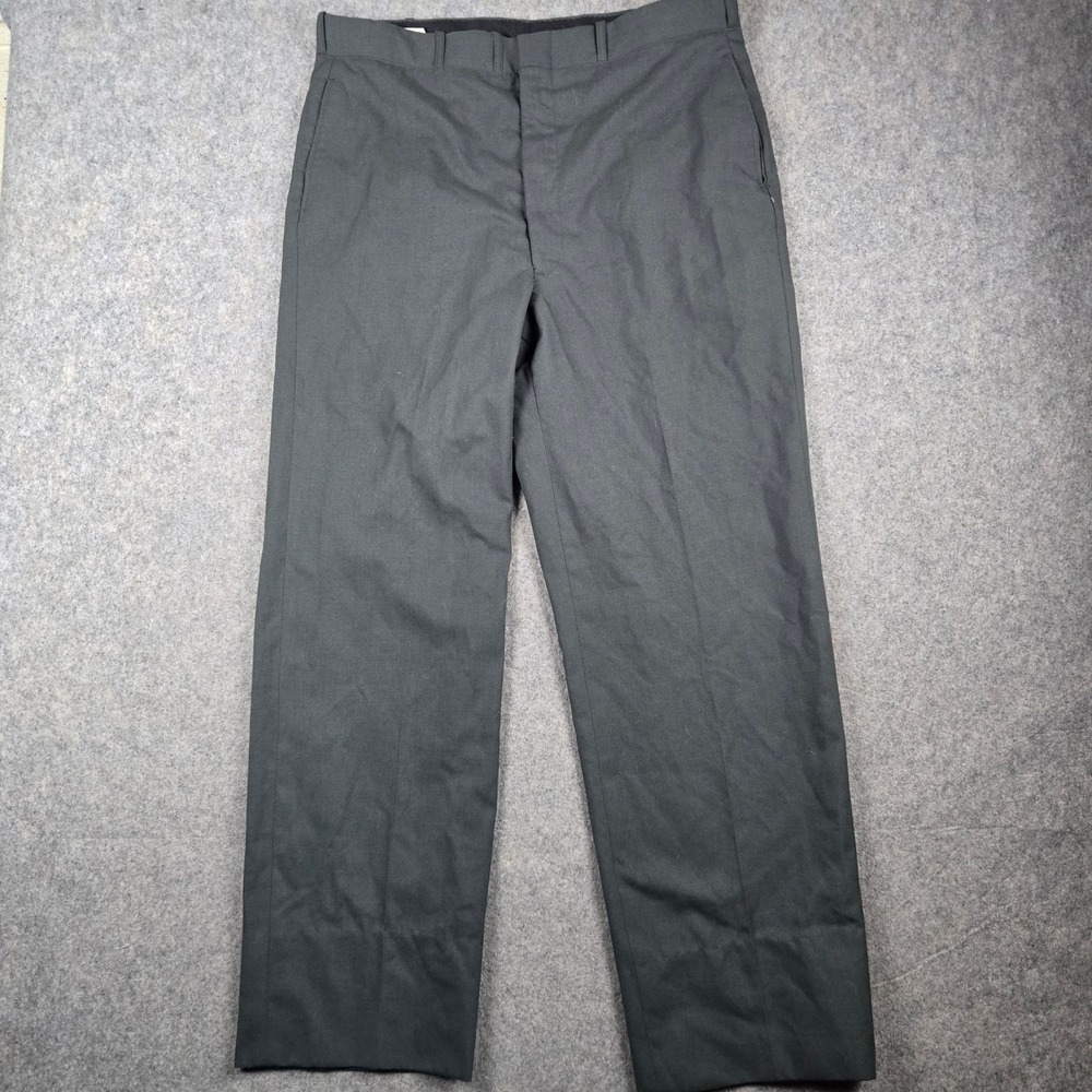 Tennessee Apparel Corp Trousers Mens 38L Grey Wool Serge Military Vintage 80s